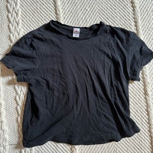 Re/Done Hanes Micro Tee in Black